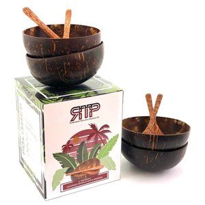 RobinsonTaylor Products 4 Organic Coconut Bowls with Spoons